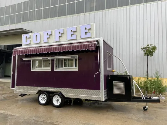 Mobile Fast Food Cart Stainless Steel Camper Trailer Hot Dog Food Truck Caravan Airstream Food Trailer For Sale